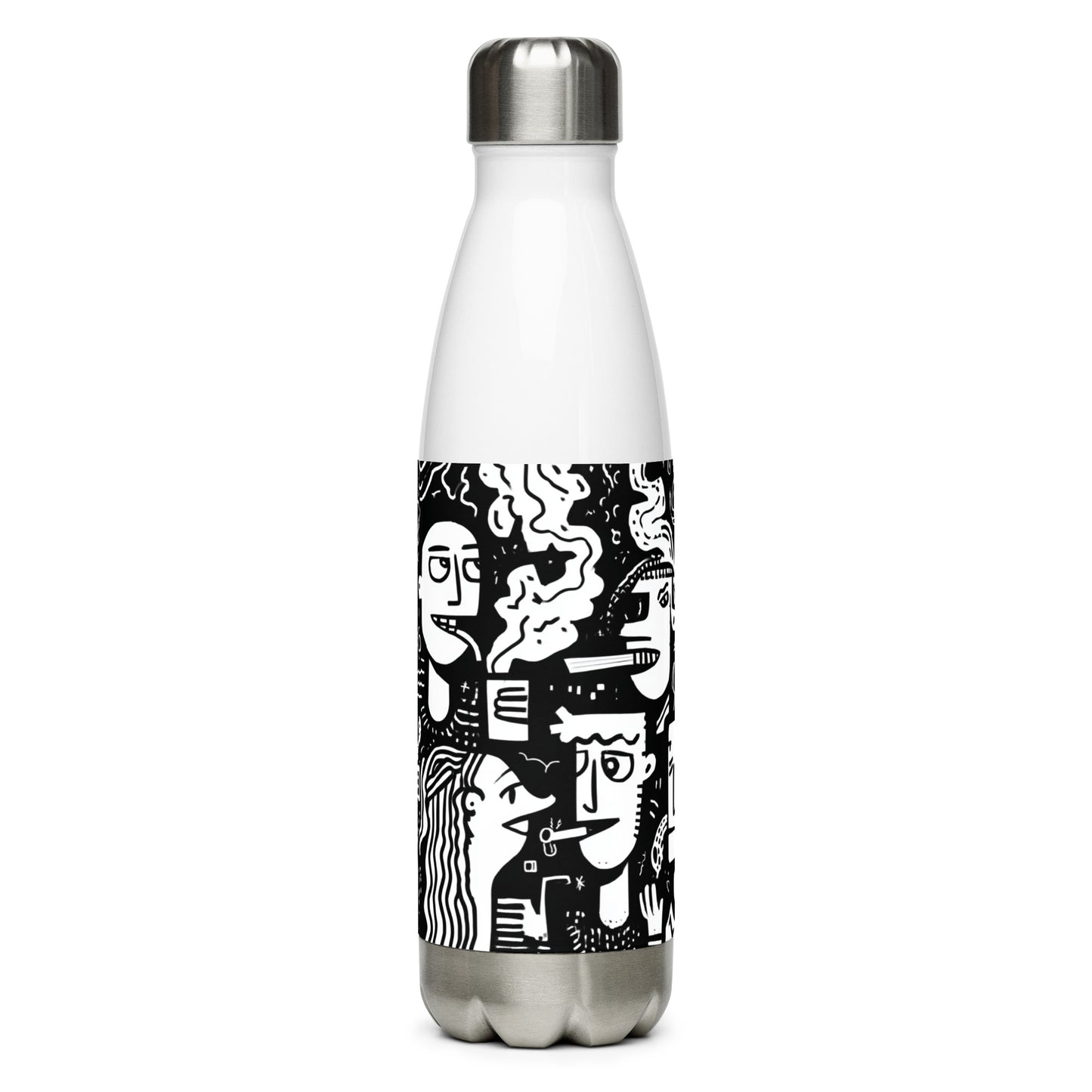 Bouteille isotherme "SMOKING AREA" - 500ml - Noir ou Blanc - French Bazar - 6165341_10798