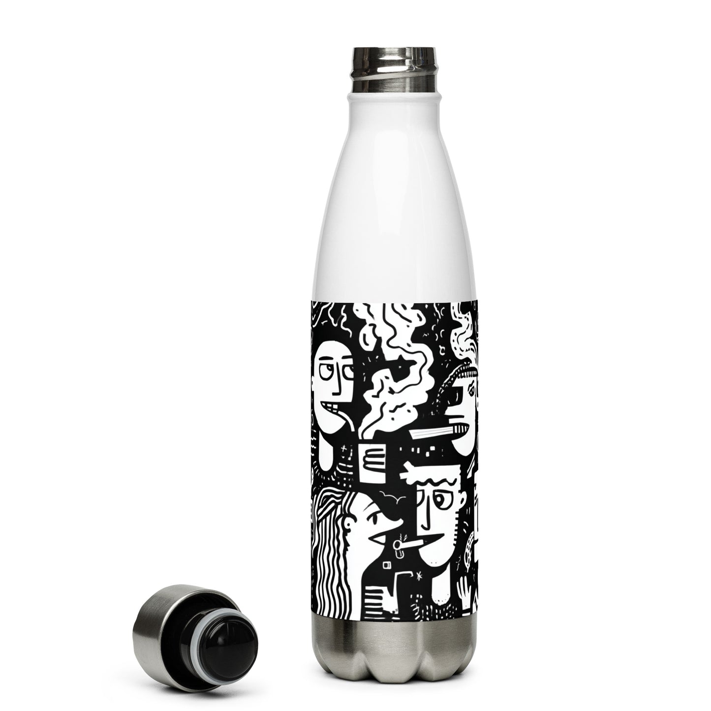 Bouteille isotherme "SMOKING AREA" - 500ml - Noir ou Blanc - French Bazar - 6165341_16030