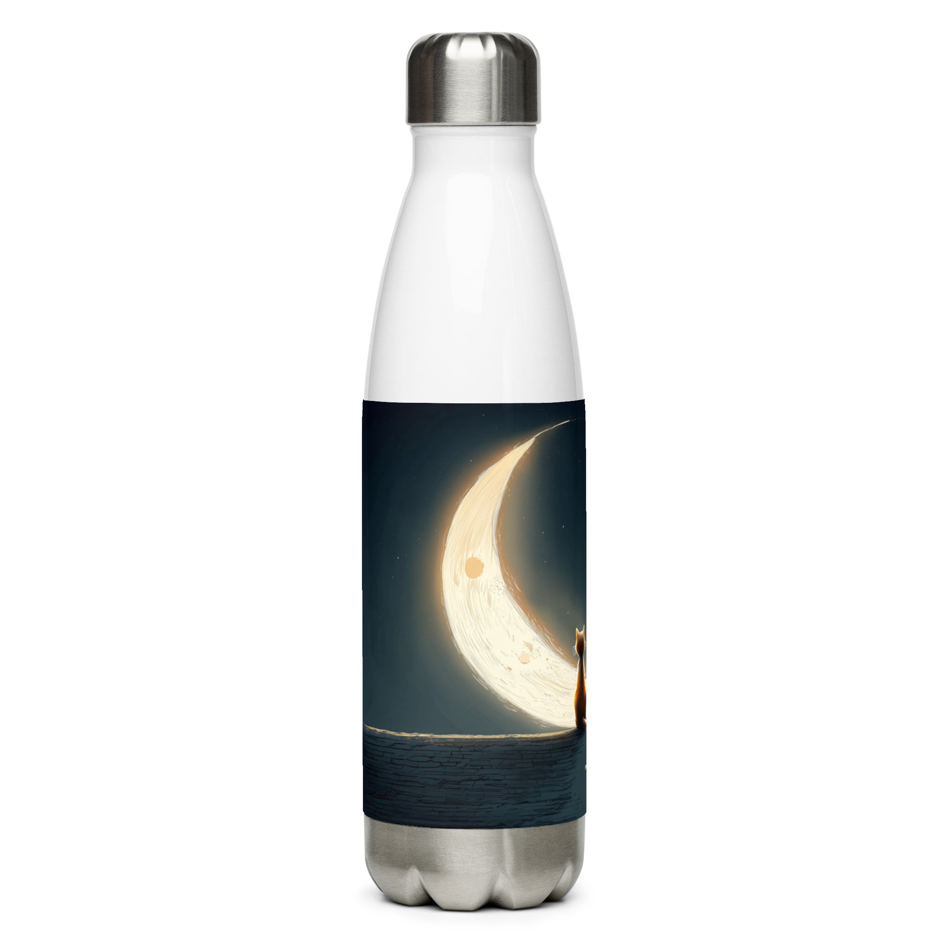 Bouteille isotherme "MOON CAT" - 500ml - Noir ou Blanc - French Bazar - 2452171_16030