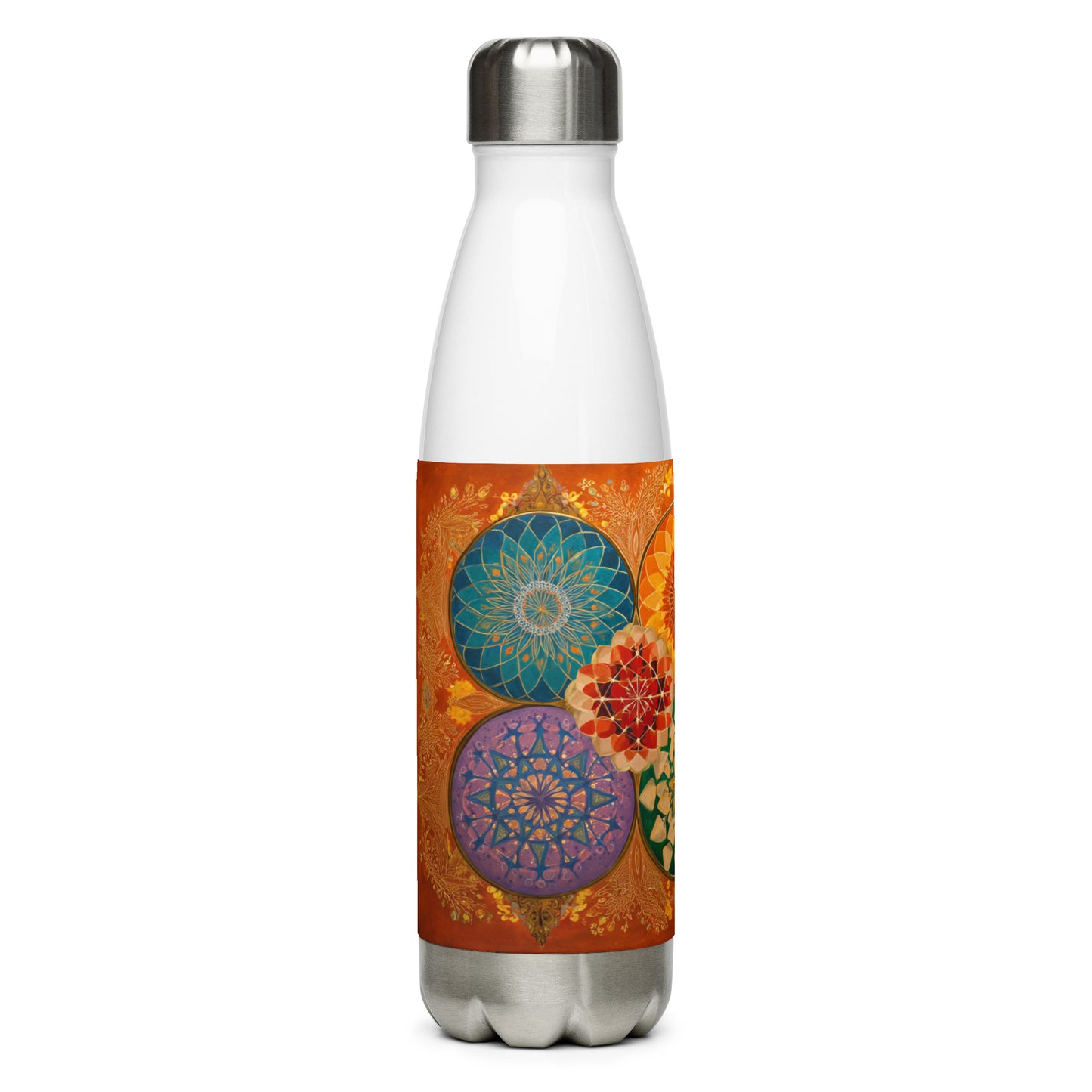 Bouteille isotherme "FLOWER MEDALS" - 500ml - Noir ou Blanc - French Bazar - 8362619_16030