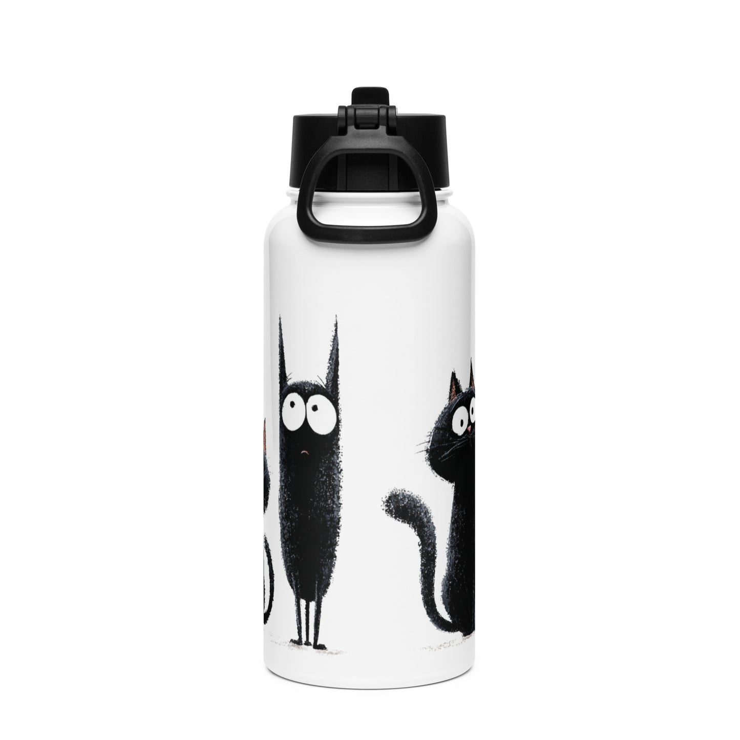 Bouteille isotherme XL avec paille "FUNNY CATS" - 950ml - French Bazar - 4170639_20175