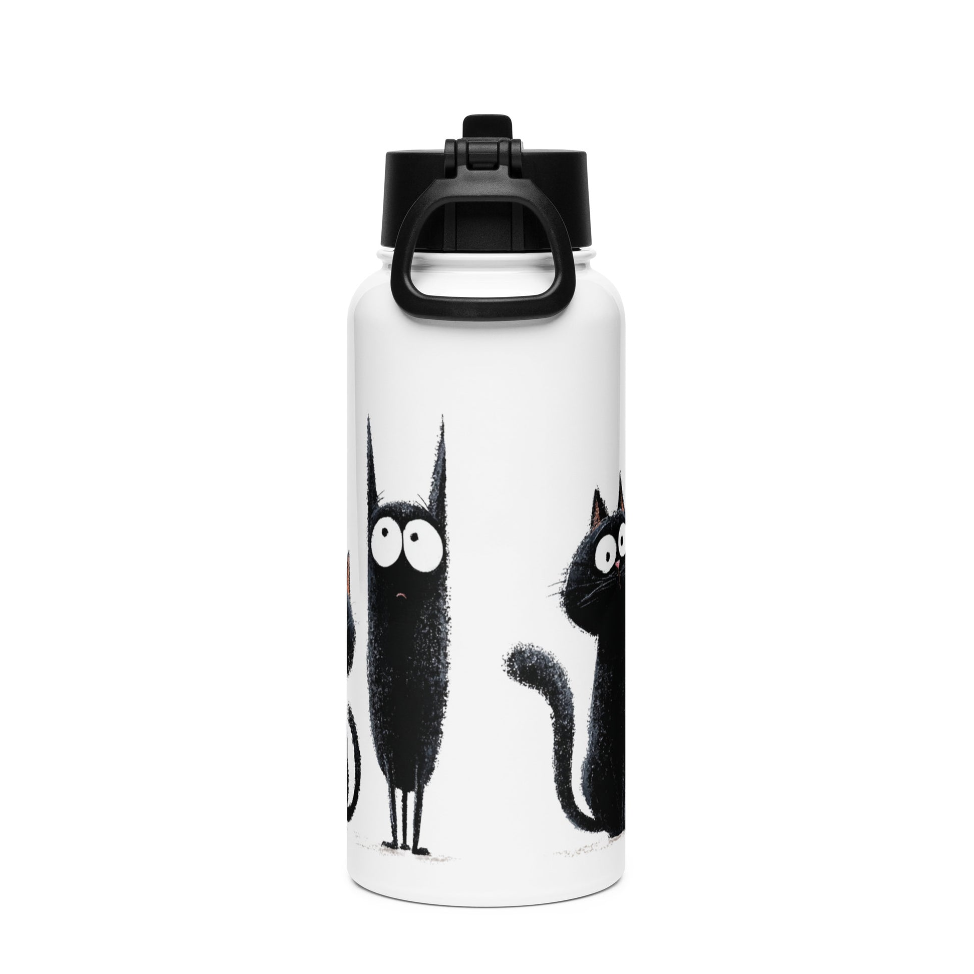 Bouteille isotherme XL avec paille "FUNNY CATS" - 950ml - French Bazar - 4170639_20175