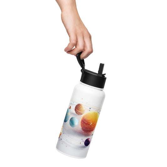 Bouteille isotherme XL avec paille "SYSTÈME SOLAIRE" - 950ml