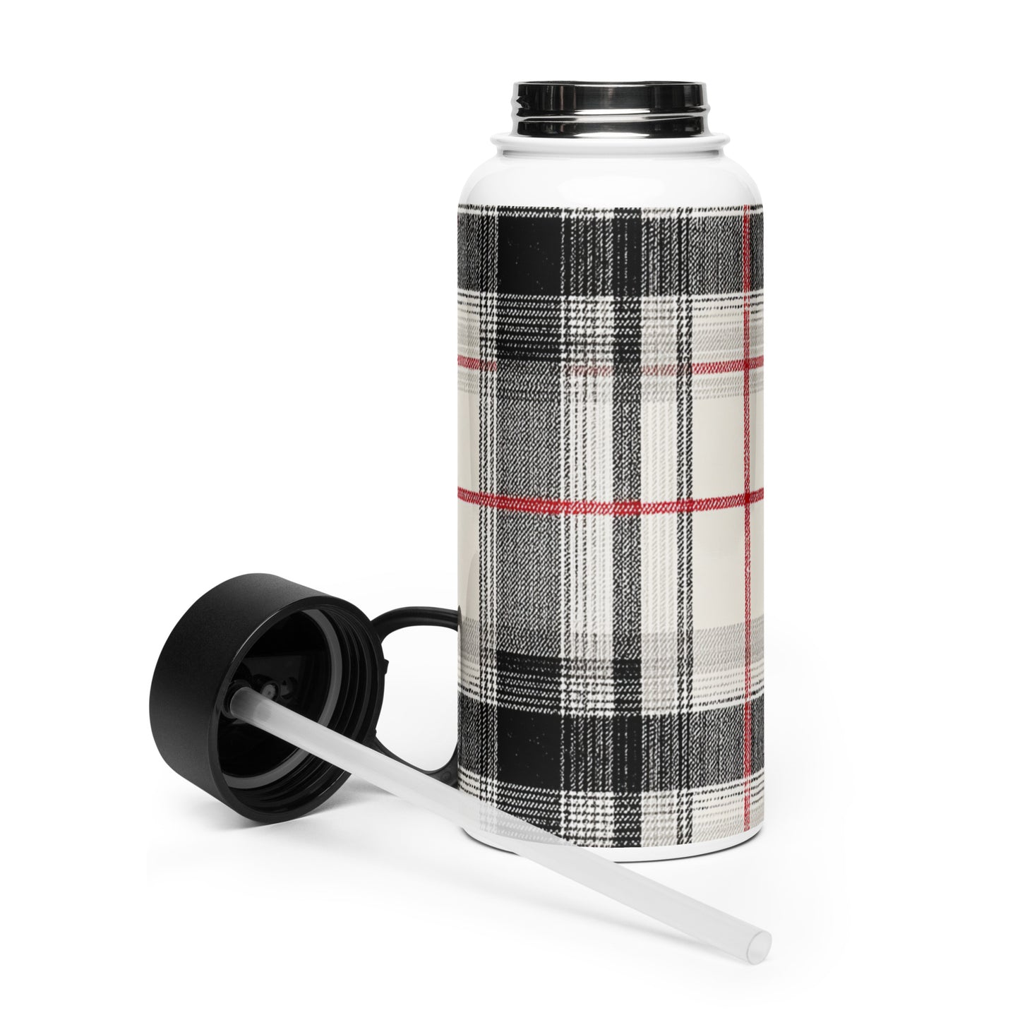 Bouteille isotherme XL avec paille "TARTAN" - 950ml