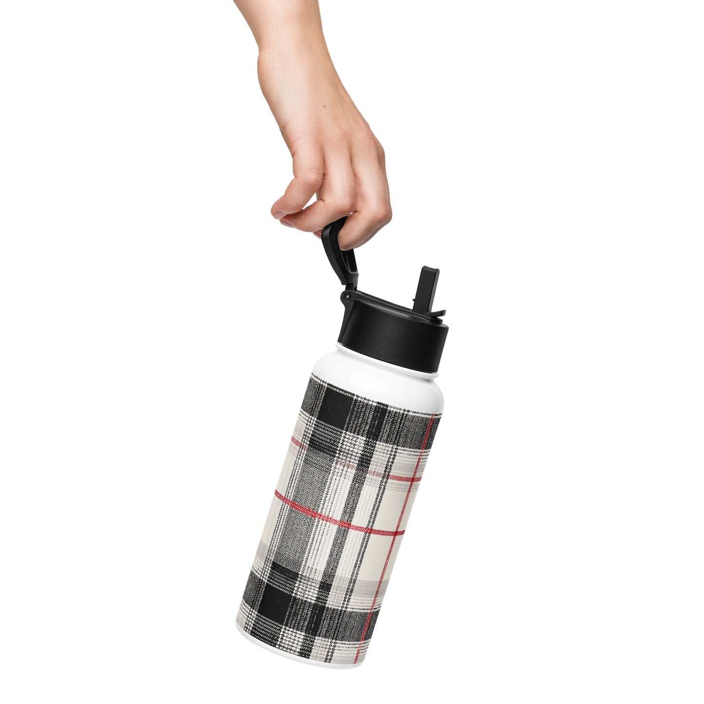 Bouteille isotherme XL avec paille "TARTAN" - 950ml