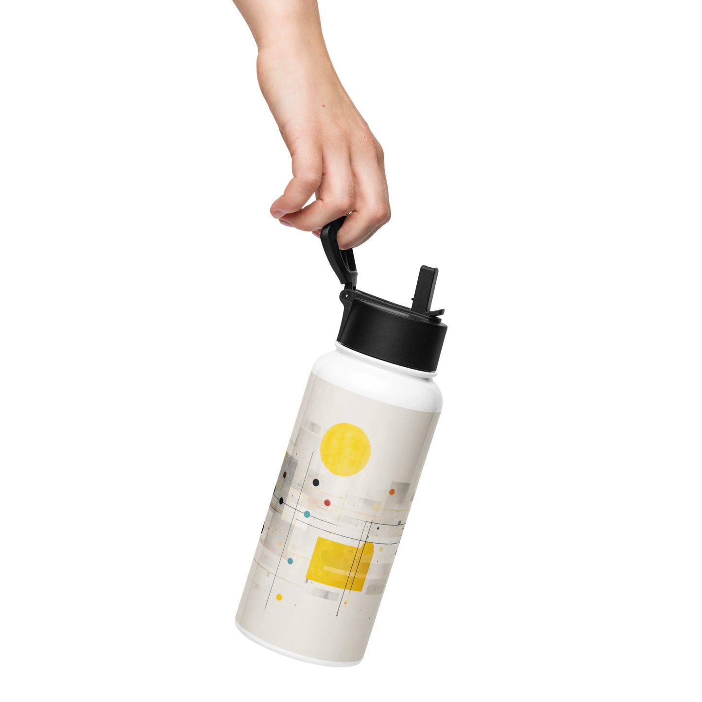 Bouteille isotherme XL avec paille "ART ABSTRAIT" - 950ml