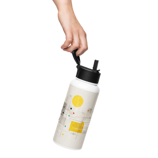 Bouteille isotherme XL avec paille "ART ABSTRAIT" - 950ml