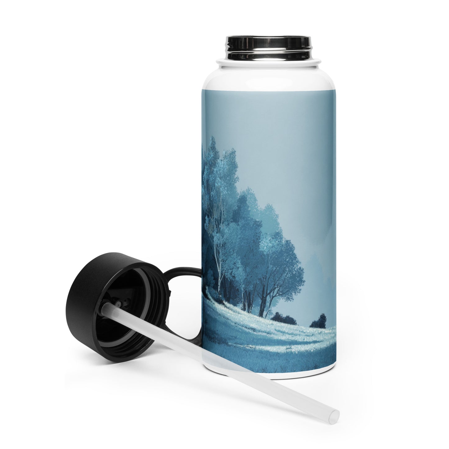 Bouteille isotherme XL avec paille "BLUE VALLEY"' - 950ml