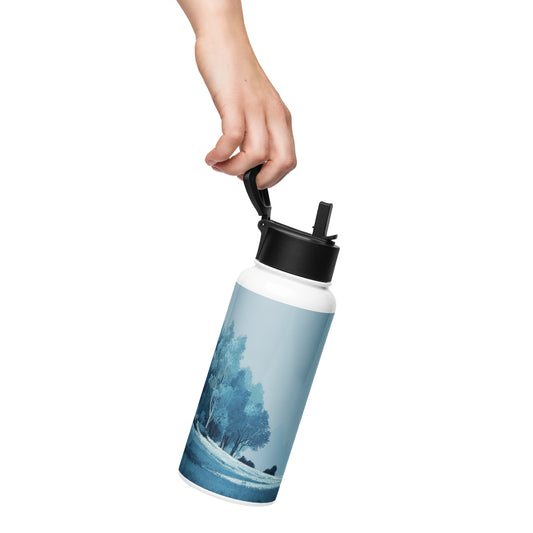 Bouteille isotherme XL avec paille "BLUE VALLEY"' - 950ml
