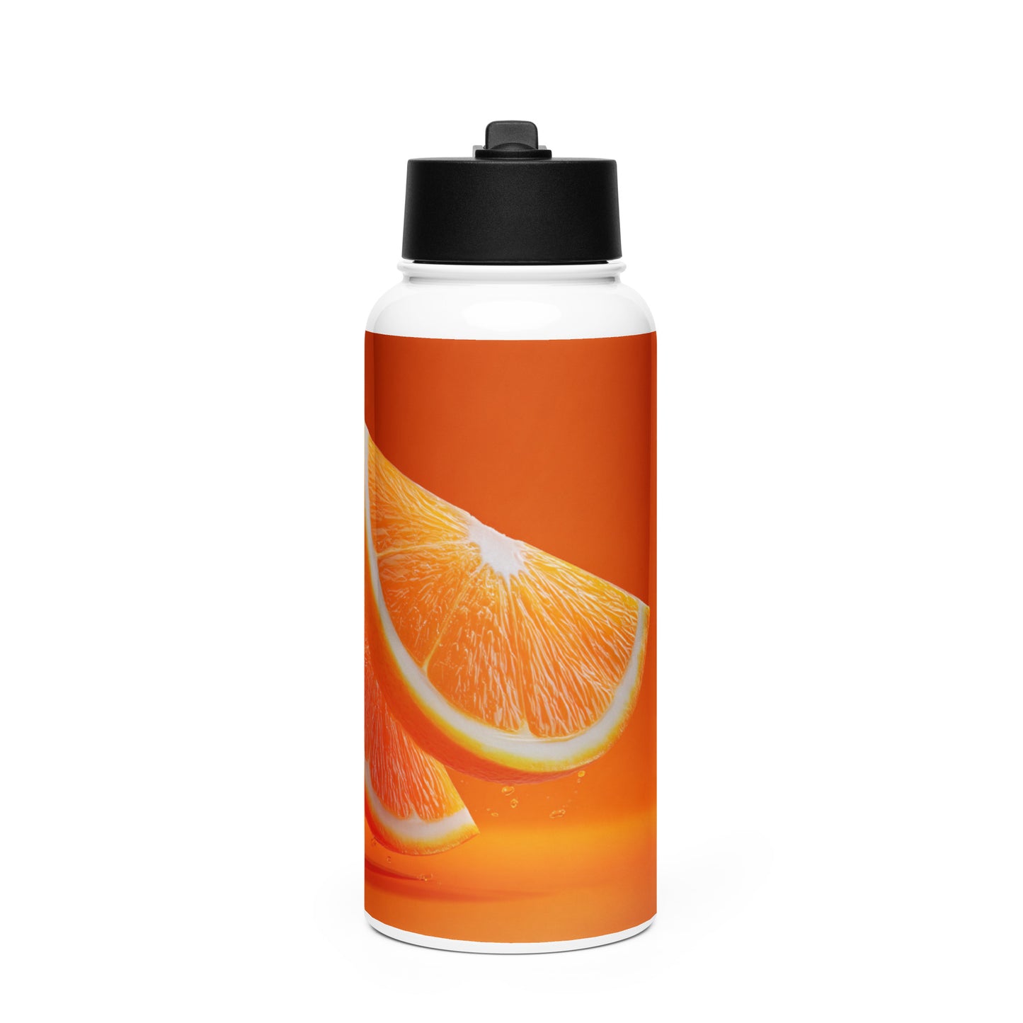 Bouteille isotherme XL avec paille "ORANGE" - 950ml