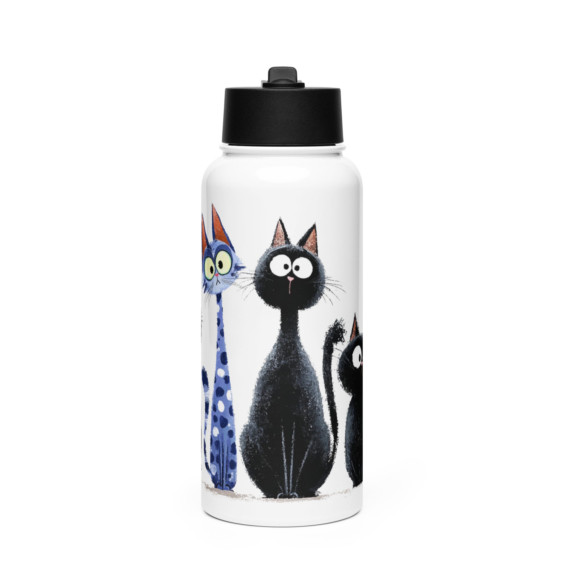Bouteille isotherme XL avec paille "FUNNY CATS" - 950ml - French Bazar - 4170639_20175