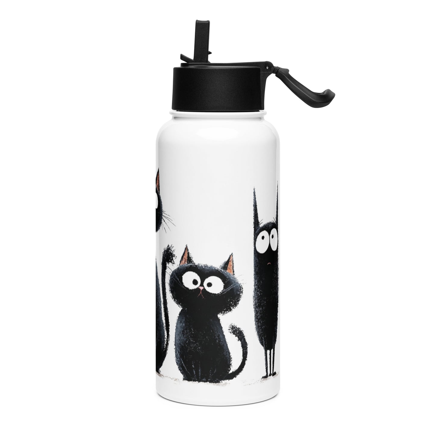 Bouteille isotherme XL avec paille "FUNNY CATS" - 950ml - French Bazar - 4170639_20175