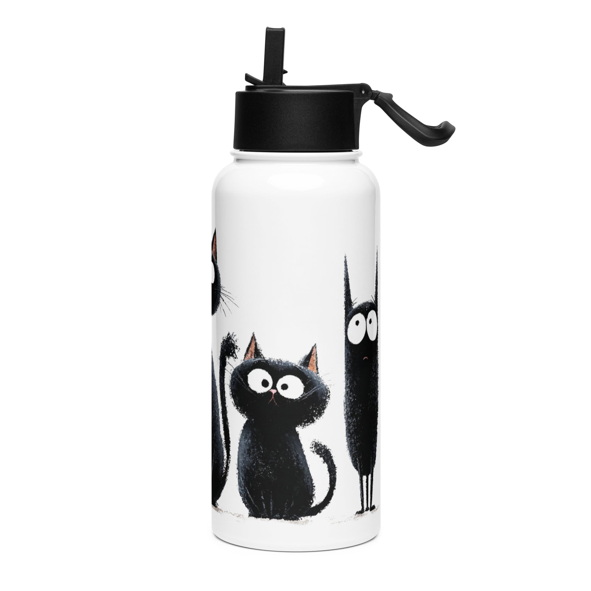 Bouteille isotherme XL avec paille "FUNNY CATS" - 950ml - French Bazar - 4170639_20175