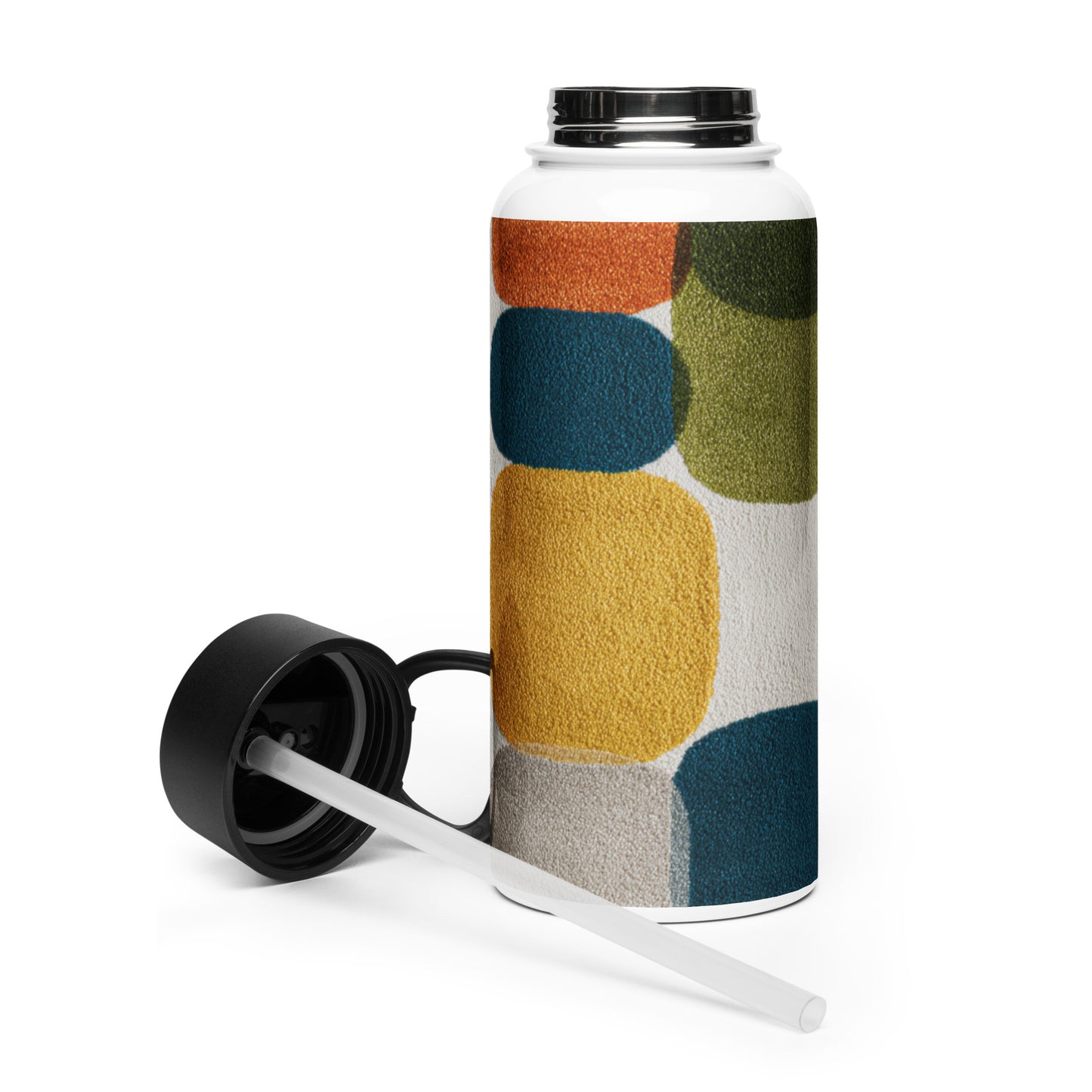 Bouteille isotherme XL avec paille "RETRO" - 950ml