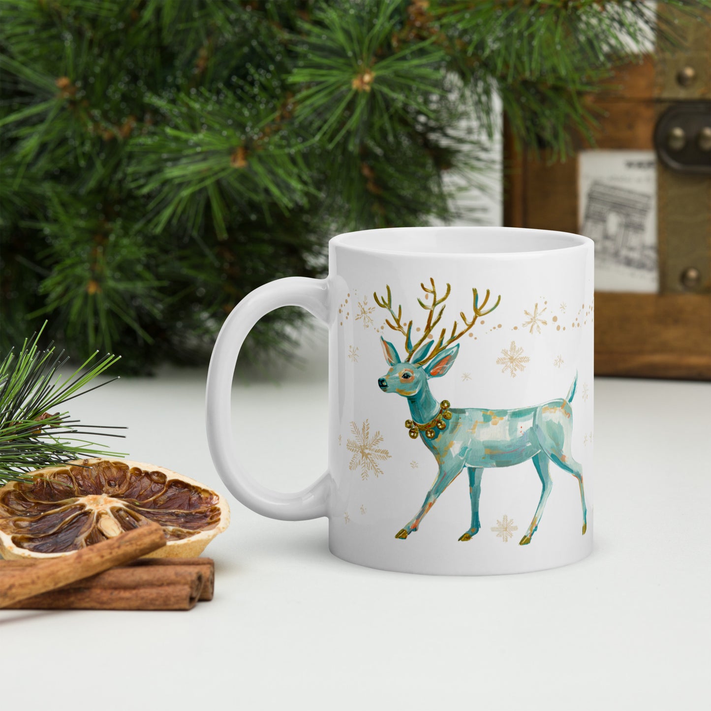 Mug Noël "LES DEUX RÊNES" - Blanc